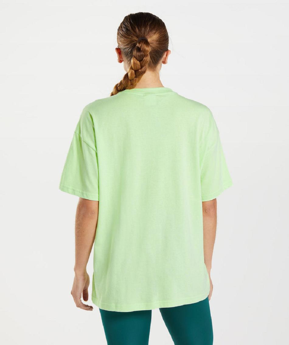 T Shirts Gymshark Entrenamiento Oversized Mujer Verde | CO 2264CTV